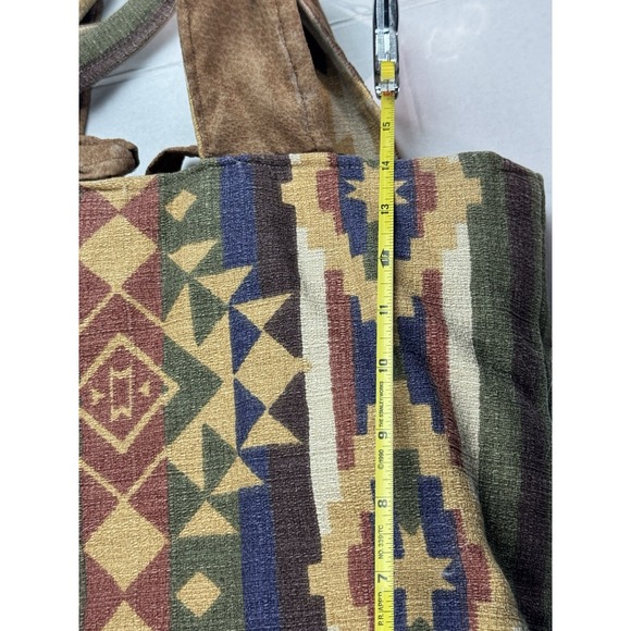 Tribal Boho Canvas Woven Southwestern Large Shoulder Tote Bag Purse - Picture 11 of 12